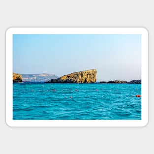 Rock in cyan water of Mediterranean sea Sticker